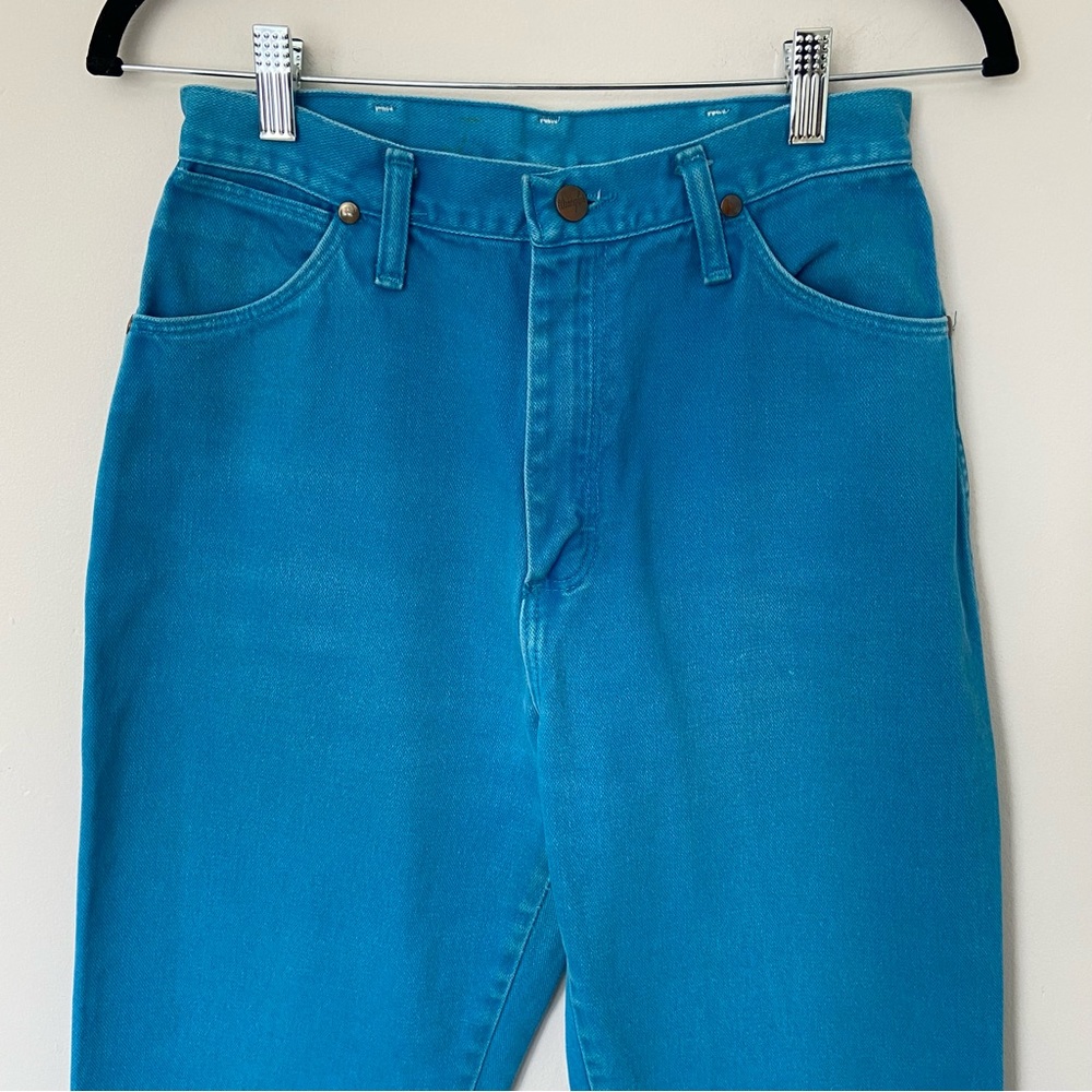Vintage Wrangler Bright Blue High Waisted Jeans size 27 - Picture 8 of 15